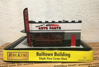 Mth Railking Squeekys Auto Parts Corner Store Lighted Building Acce For Lionel