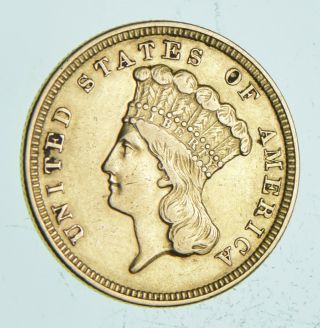 1854 $3.  00 Indian Princess Head - U.  S.  Gold Coin 735