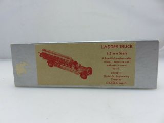Pacific No.  1002 Ladder Truck Fire Engine Ho Scale Wood Brass Model Kit Unbuilt