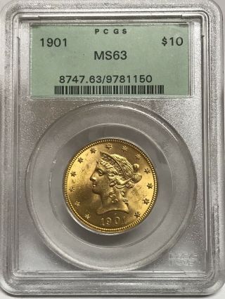 1901 $10 Liberty Gold Eagle Pcgs Ms63 Ogh 9781150