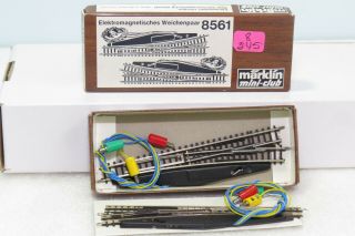 Z Scale Marklin 8561 Right & Left Electric Turnouts Switches W/ Plugs 8 - 245