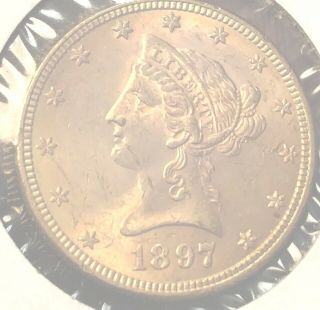 1897 $10 Gold Eagle Liberty Head —best Ever— Looks So Perfect