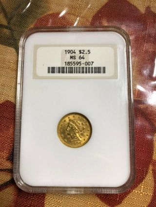 1904 Liberty Head Gold Coin $2.  5 Ms64 Ngc