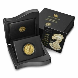 2016 - W 1/2 Oz Gold Walking Liberty Half Dollar Centennial 24kt Coin W/ogp &