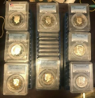 Complete Run Of 58 Pcgs 1964 P D To 1970 D S 1971 S 2019 S Kennedy Half Pf69dcam
