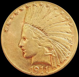 1911 Gold United States $10 Dollar Indian Head Coin Philadelphia