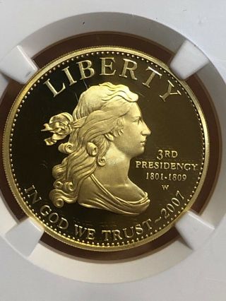 Us First Spouse.  999 Gold 1/2 Oz Proof $10 - Ngcpf69 Gold Jefeferson Liberty