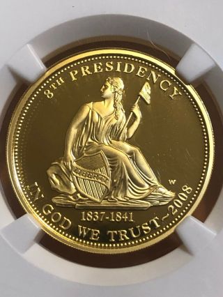 Us First Spouse.  999 Gold 1/2 Oz Proof $10 - W Ngcpf69 Gold Van Burens Liberty