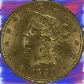 1881 $10 Gold Eagle Liberty Head Coin
