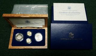 1987 United States Constitution Coin Set - 4 Coin Gold And Silver Proof And Unc