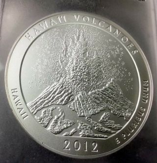 2012 - P HAWAII VOLCANOES NP ATB 5 OZ.  SILVER PCGS SP70 key coin Teddy Roosevelt 3