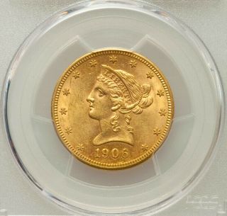 1906 S $10 Liberty Gold Eagle Pcgs Ms61 Pop Of 70,  121 Finer