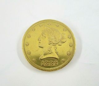 1882 - S U.  S $10 Dollar Gold Liberty Head Eagle Coin With Motto About Uncirculated