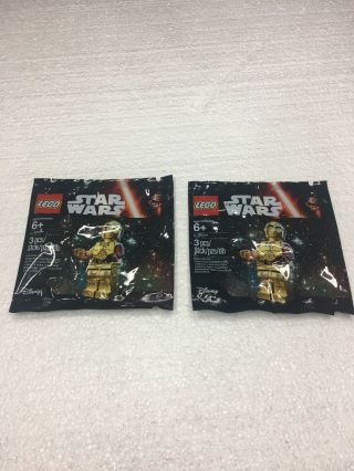 Two Lego Star Wars Gold C - 3po Droid Minifigure Red Arm Exclusive 5002948