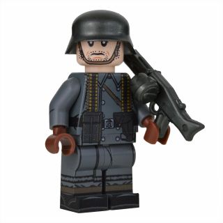 Lego Custom Ww2 German Gunner - Greatcoat - Full Body Printing - - Mg 34