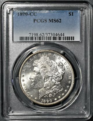 1890 - Cc $1 Silver Morgan Dollar,  Certified By Pcgs Ms62,  Ep26
