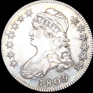 1809 Capped Bust Half Dollar About Uncirculated Philadelphia Au 50c Silver Coin