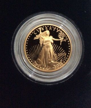 2005 W American Eagle 1/4 Ounce $10 Dollar Proof Gold Bullion Coin Us