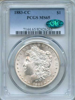 1883 - Cc Morgan Silver Dollar Pcgs Ms65 Cac Carson City Silver $1 (82426265)