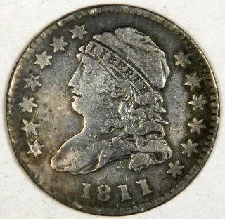 1811/09 Bust Dime Jr - 1 - Bold Overdate Vf,  Details,  Scratches - Priced