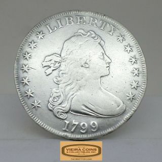 1799 Draped Bust Silver $1,  Mintage Only:423,  515,  Cleaned - B17613