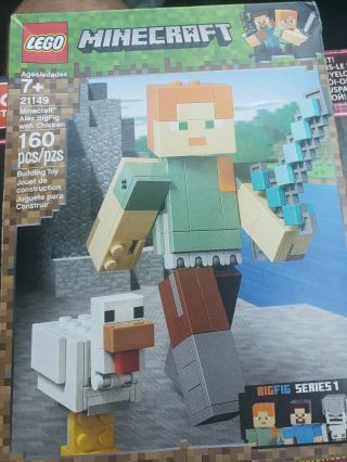 Lego Minecraft - Minecraft Alex Bigfig With Chicken 21149 Nib