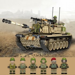 1753pcs M60 Military Tank Model Building Blocks With Soldier Figures Toys Bricks
