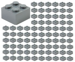 ☀️100x Lego 2x2 Dark Bluish Gray Bricks (id 3003) Bulk Parts Starwars