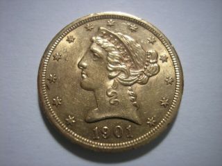 Sba56 Usa 1901 S 5 Dollars Gold