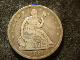 1861 - O Vg F Csa Obverse Seated Liberty Half Dollar Fs - 401 Wb - 102 Njx