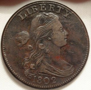 1802 Draped Bust Large Cent Choice Very Fine S - 231 Variety Early 1c Copper Coin