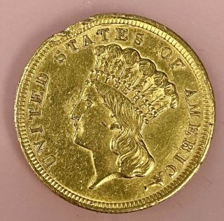 1856 $3 Three Dollar Gold Indian Princess Coin