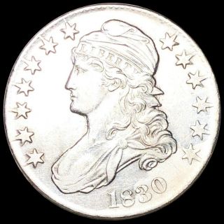 1830 Capped Bust Half Dollar Appears Uncirculated Philadelphia Ms Bu Silver Nr