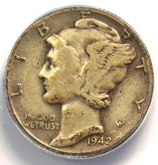 1942/1 - D Mercury Dime 10c - Certified Anacs Vf20 - Rare Overdate Variety Coin