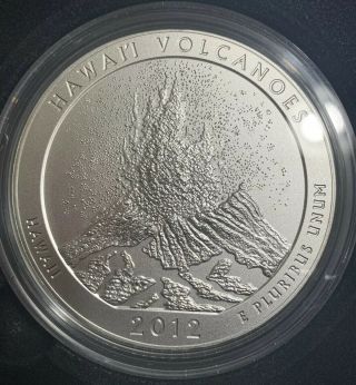 2012 - P 5 - Oz Uncirculated Volcanoes Silver Hawaii Atb With/ogp (nq3)