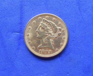 Usa $5 Gold Half - Eagle,  1893,  Au