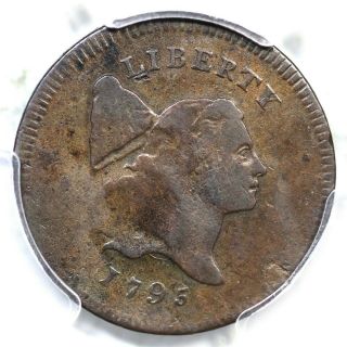 1795 C - 6a R - 2 Pcgs F Details Pl Edge,  No Pole Liberty Cap Half Cent Coin 1/2c