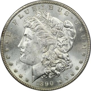 1890 - S Morgan Silver Dollar $1,  Icg Ms65.  Brilliant Uncirculated