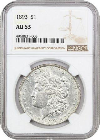 1893 $1 Ngc Au53 - Better Date P - - Morgan Silver Dollar