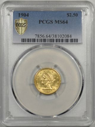 1904 $2.  50 Liberty Head Gold Pcgs Ms - 64 Premium Quality
