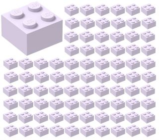 ☀️100x Lego 2x2 Lavender (med Purple) Bricks (id 3003) Bulk Parts Friends