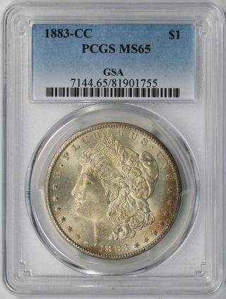 1883 - Cc Gsa Morgan Silver Dollar $1 Pcgs Ms65