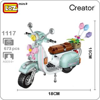 Loz 1117 Motorcycle Car Model Balloon Diy Mini Blocks Diamond Small Building Toy