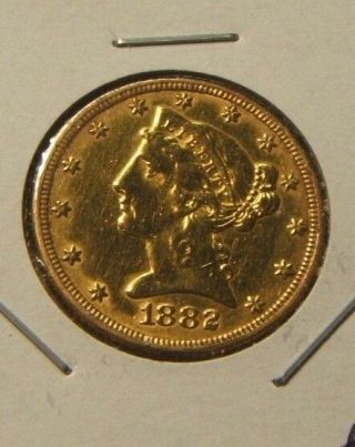 1882 $5 Gold Half Eagle Xf - Beauty Ex - Jewelry