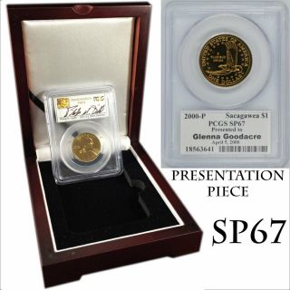 2000 - P Us Sacagawea Presentation Dollar Glenna Goodacre Pcgs Sp67 Diehl Signed