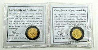 2 U.  S.  $2.  50 Dollar Indian Head Gold Quarter Eagle Coins 1911 & 1913 Grade Xf - Au