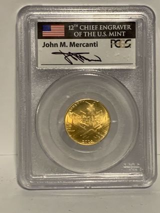 2002 - W $5 Olympic Salt Lake City Gold Coin Pcgs Ms69 - Mercanti Signed