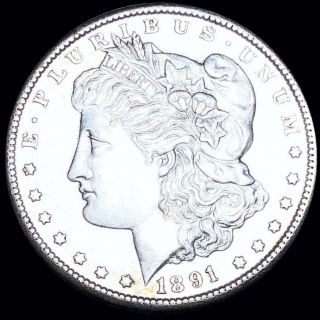 1891 - Cc Morgan Silver Dollar Closely Uncirculated Rare Carson City Key Date $1