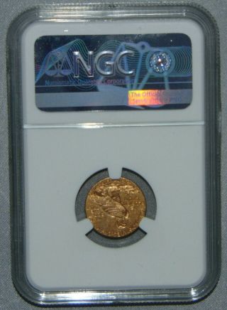1914 D GOLD $2.  5 INDIAN HEAD QUARTER EAGLE,  NGC AU58 Coin 2