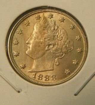 1888 " V " Liberty Head Nickel Better Date Ms - Bu Unc Beauty